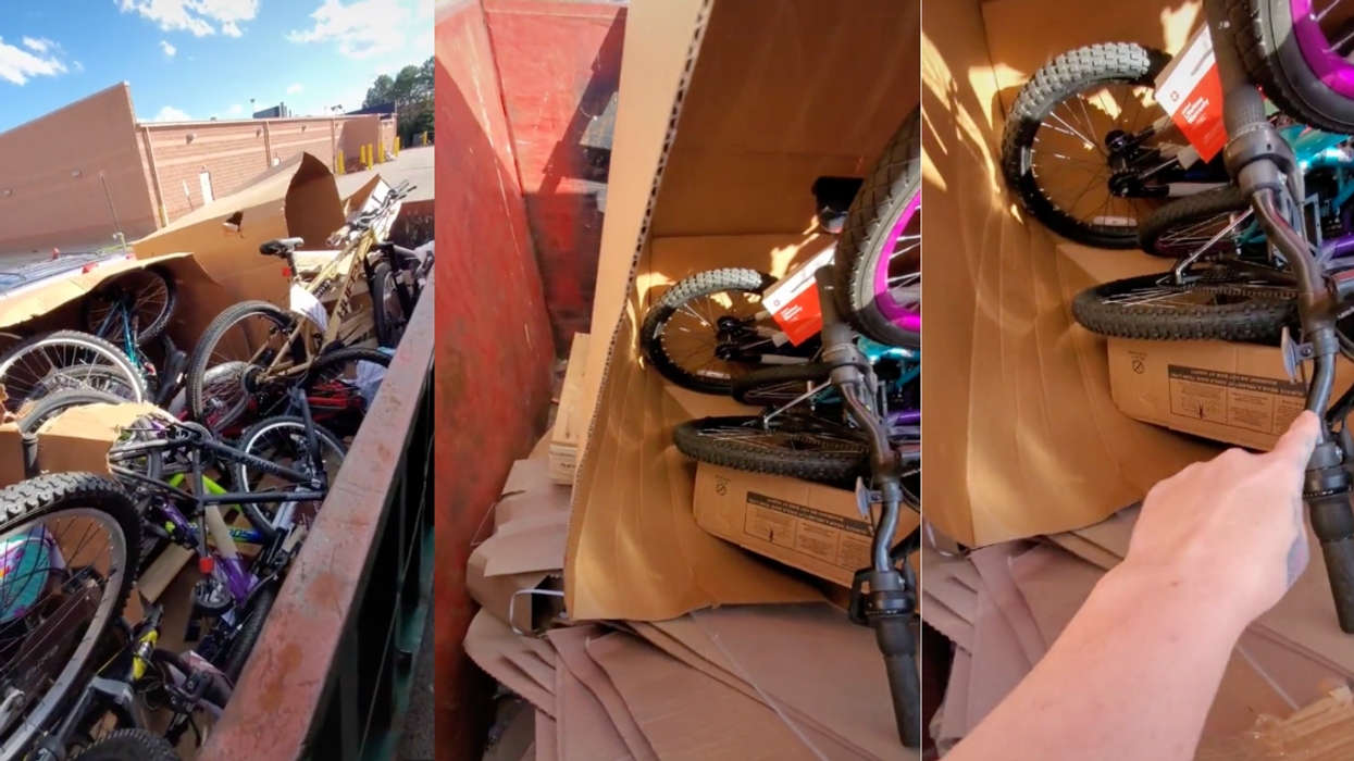 TikToker Sounds Off Over Target Dumpster Full Of Brand New Bikes—And People Are Furious