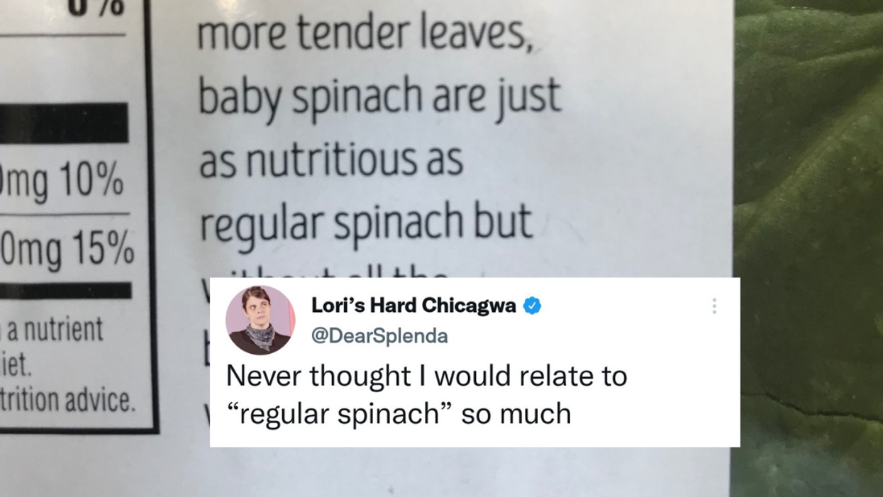 Package's Brutal Description Of 'Regular' Spinach Versus Baby Spinach Has Twitter Feeling Attacked