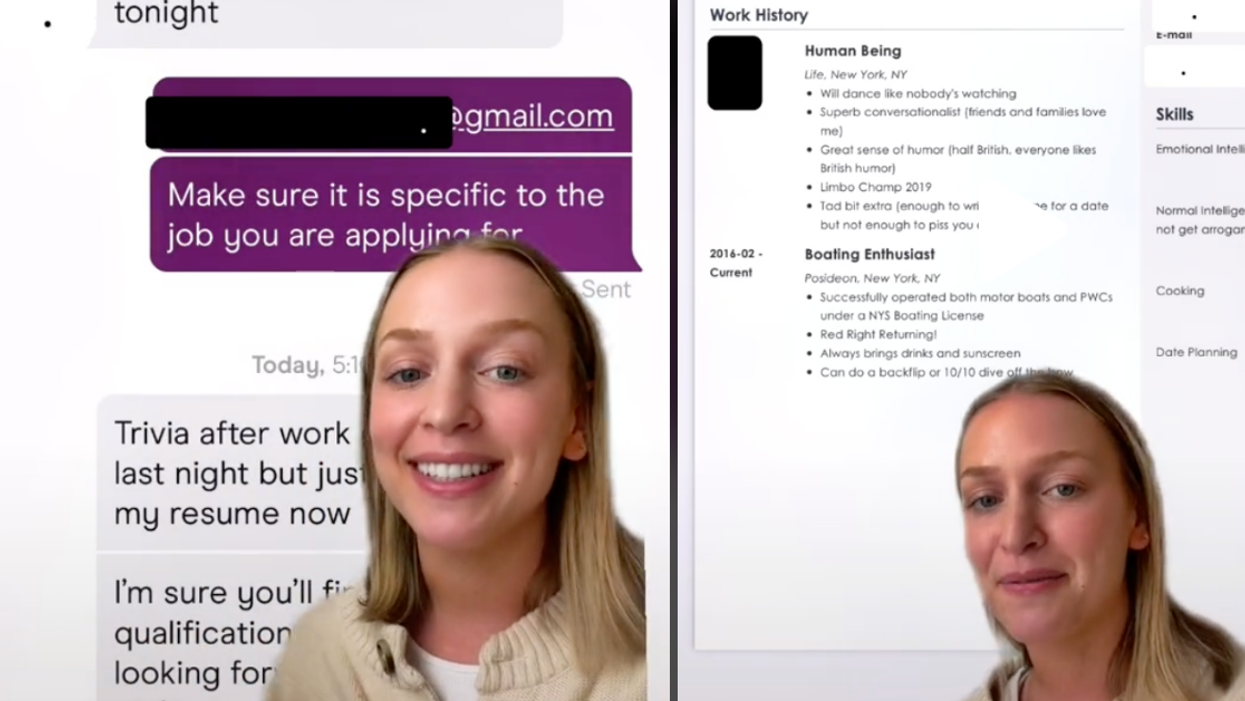 TikToker Hilariously Plays Along After Hinge Match Sends A Résumé In Attempt To Secure A Date