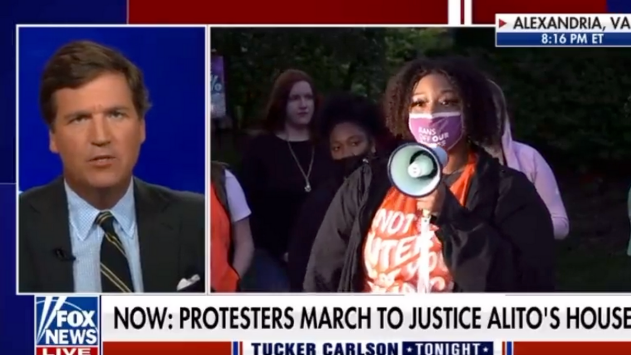 Tucker Carlson Mocked For Clutching His Pearls Over Pro-Choice Activist's Middle Finger