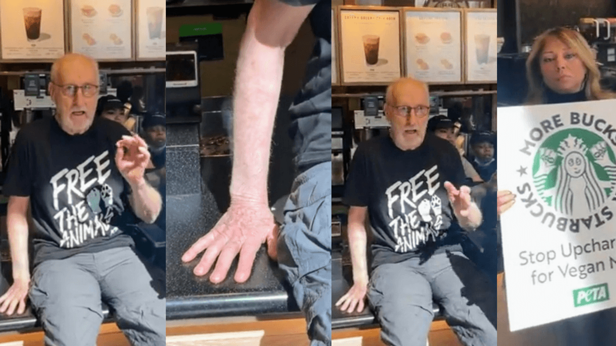 James Cromwell Glues Hand To Starbucks Counter To Protest Surcharge For Plant-Based Milk