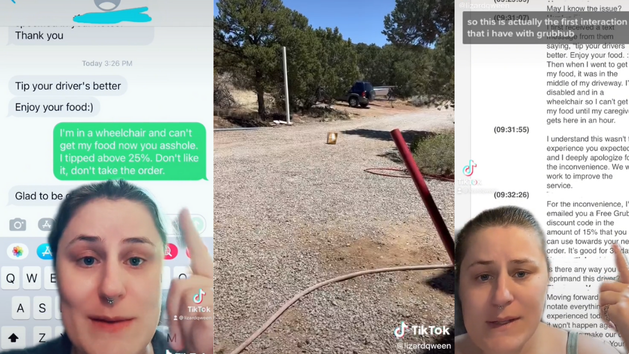 Disabled Woman Livid After Grubhub Driver Leaves Food In Place She Can't Access In Retaliation For Tip