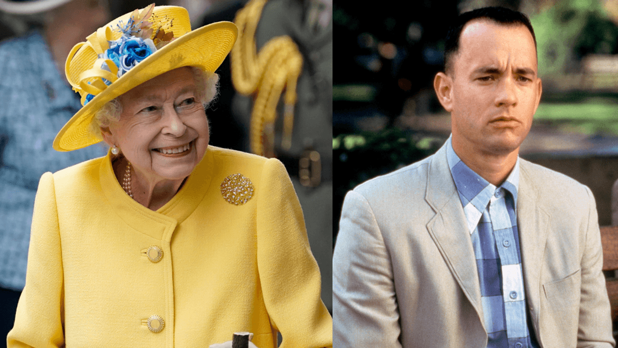 Twitter Does A Double Take Thanks To Forrest Gump Lookalike In Background Of Photo Of Queen
