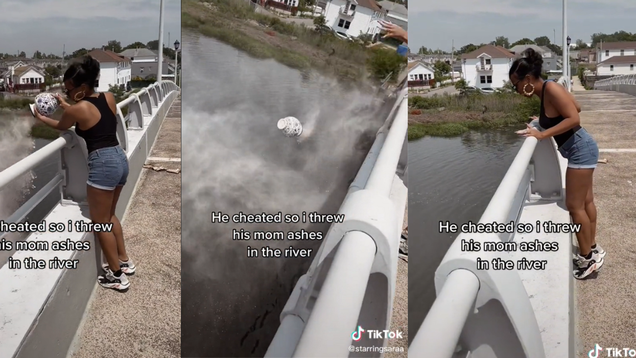 Woman Allegedly Dumps Boyfriend's Mom's Ashes Into Lake After Catching Him Cheating In Viral TikTok