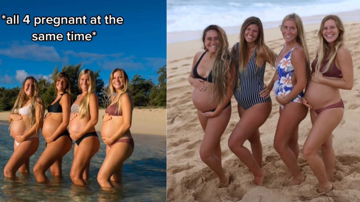 Group Of Four Friends Go Viral After All Getting Pregnant At The Same Time Not Once, But Twice