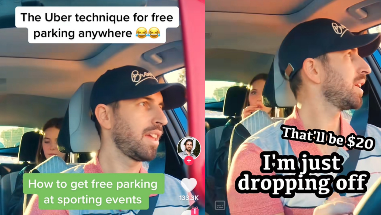 Uber Driver Sparks Debate After Showing His Joke 'Hack' For Free Parking At Sporting Events