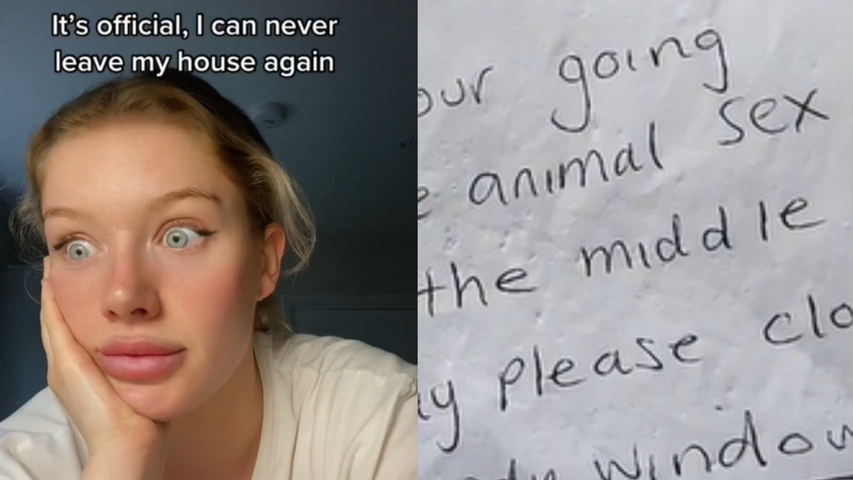 TikToker Mortified After Angry Neighbor Leaves Note Complaining About Her Loud 'Animal Sex'
