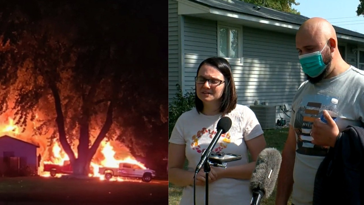 Trump Supporter Charged After Setting His Own Trailer On Fire And Defacing Garage With 'Biden 2020'