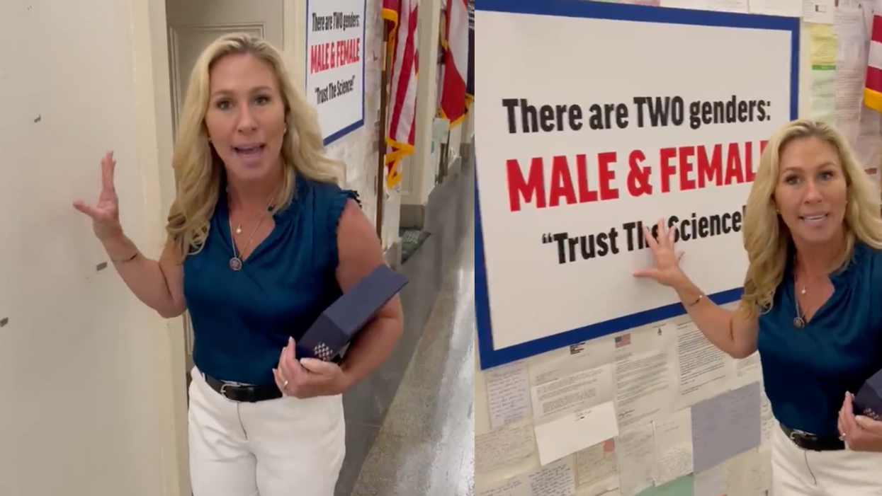 MTG Has Eyes Rolling By Demanding DOJ Investigate 'Hate Crime' After Sign Was Taken Off Wall