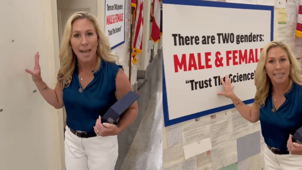 MTG Has Eyes Rolling By Demanding DOJ Investigate 'Hate Crime' After Sign Was Taken Off Wall