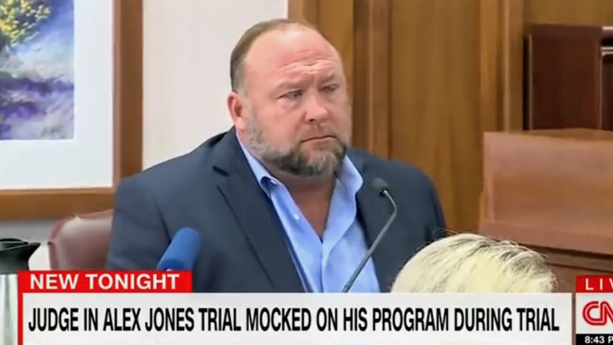 Alex Jones Caught Lying In Court Over 'Judge On Fire' Meme He Keeps Posting