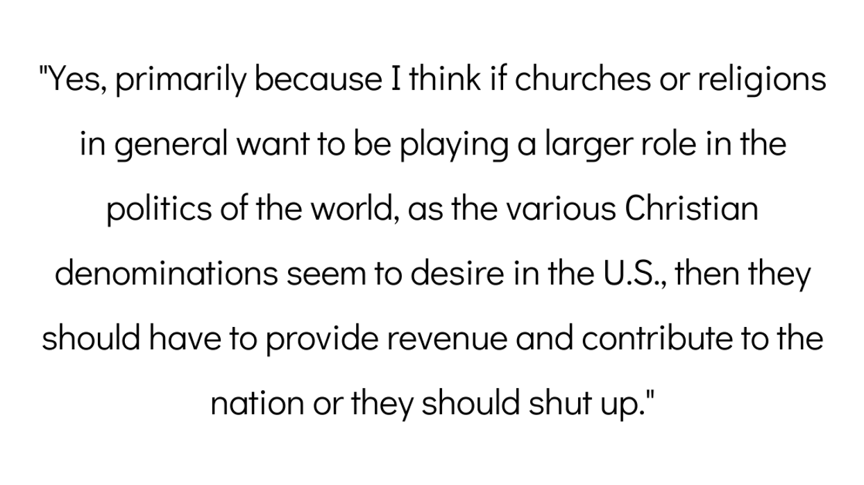 People Explain Whether They Support Taxing Churches Or Not