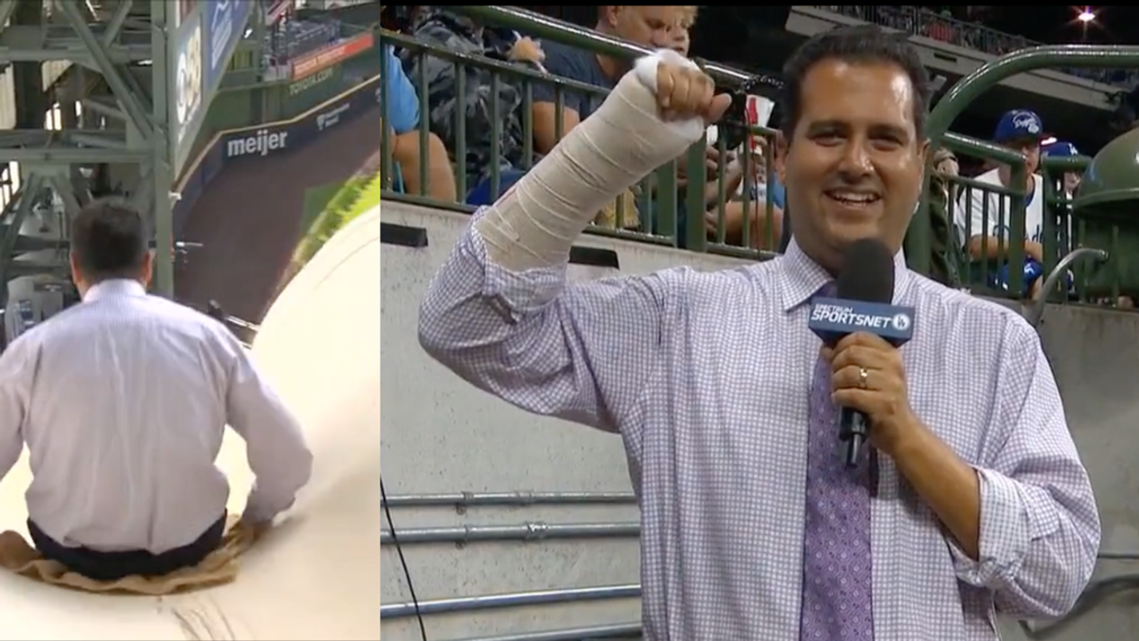 Reporter's Attempt At Going Down Milwaukee Ballpark Slide Ends In Multiple Broken Bones