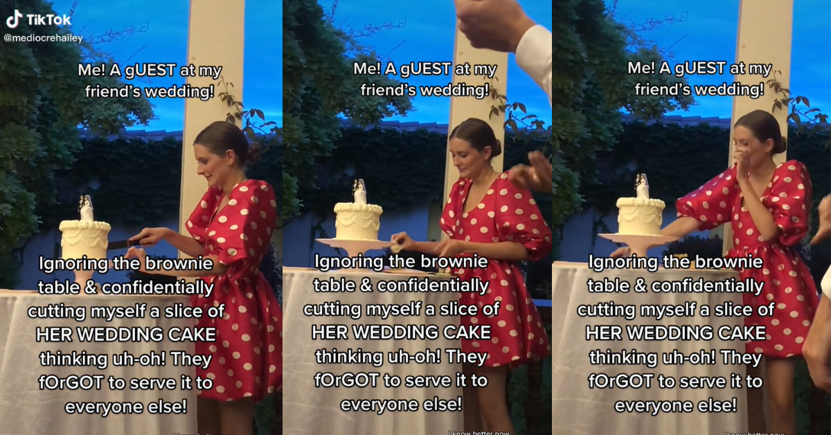 Wedding Guest Sparks Debate After Cutting Herself A Piece Of Cake Before The Newlyweds Did