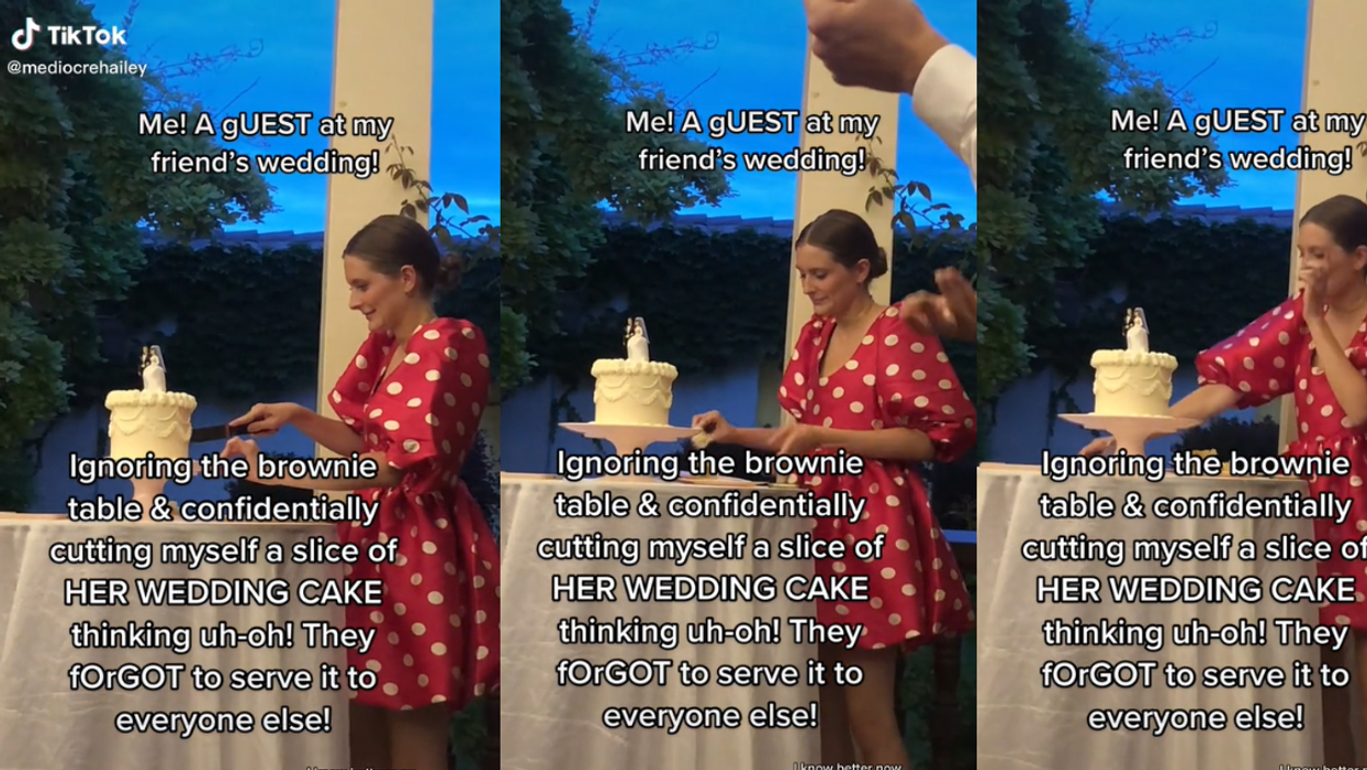 Wedding Guest Sparks Debate After Cutting Herself A Piece Of Cake Before The Newlyweds Did