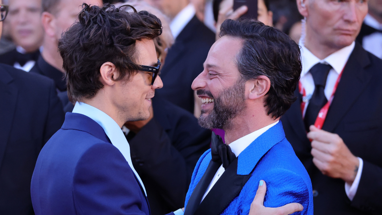 Harry Styles Kissed Nick Kroll At The Premiere Of 'Don't Worry Darling'—And Fans Are Losing It
