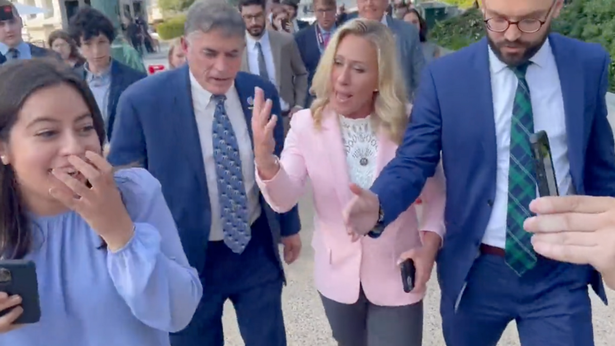 MTG Caught On Video Appearing To Kick A Teen Gun Control Activist Outside The Capitol