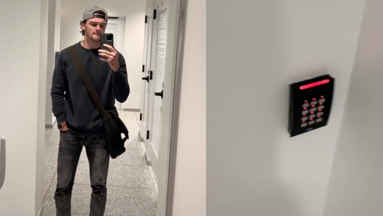 New Worker Panics After Getting Trapped In Bathroom That Requires Key Card To Exit On His First Day