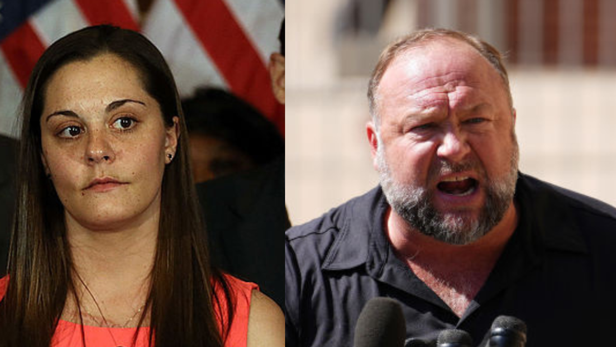 Sandy Hook Victim's Daughter Rips Alex Jones In Powerful Twitter Thread After Seeing Him Outside Courthouse