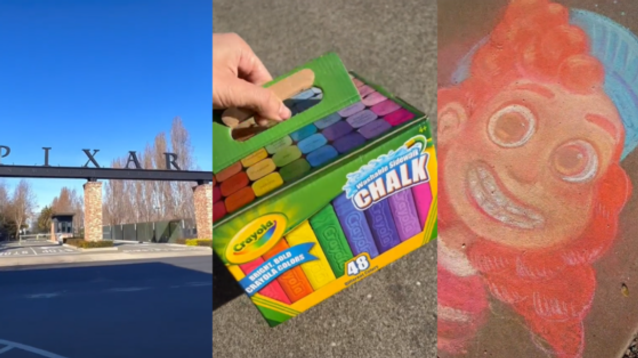 Talented Artist Vows To Keep Drawing On Sidewalk Outside Pixar's Gates Until They Give Her A Chance
