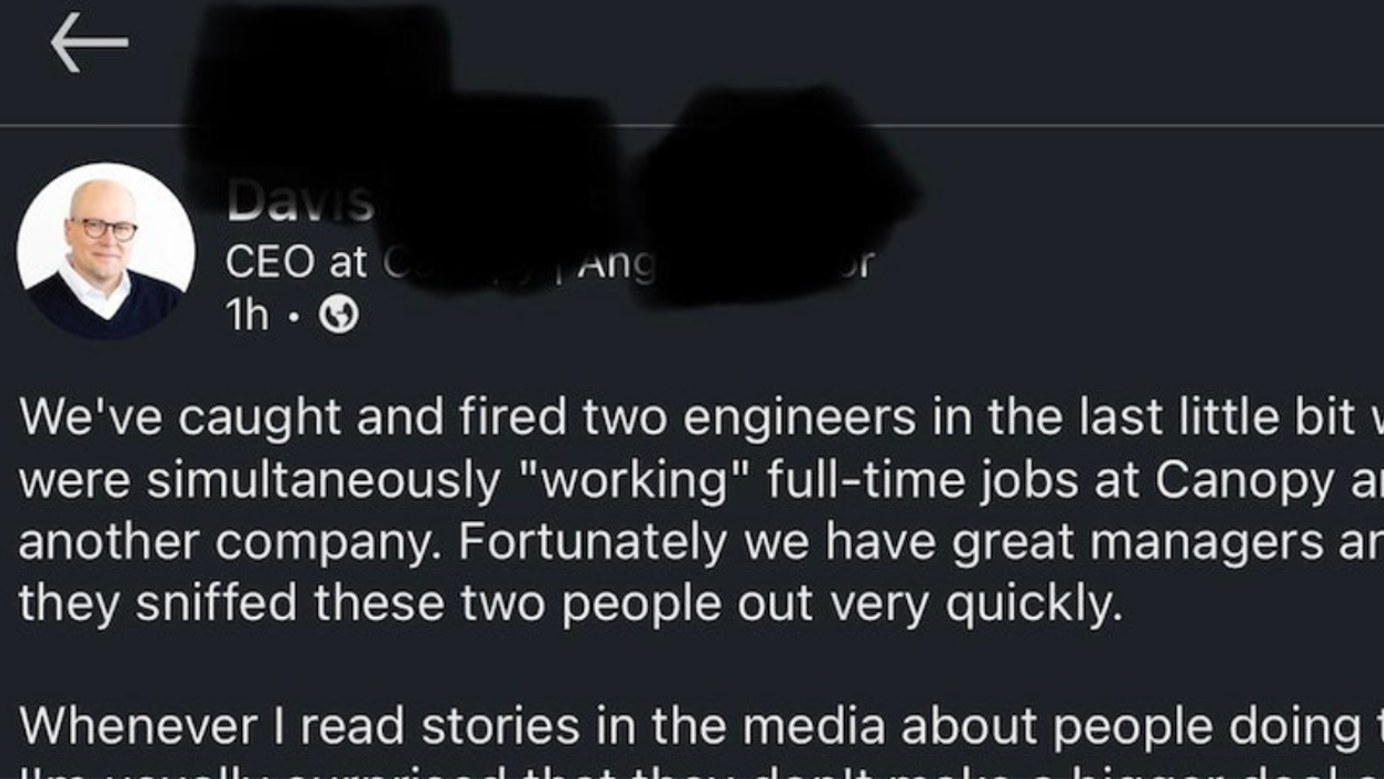 CEO Mocked After Accusing Employees Who Work Multiple Jobs Of 'Stealing' From His Company