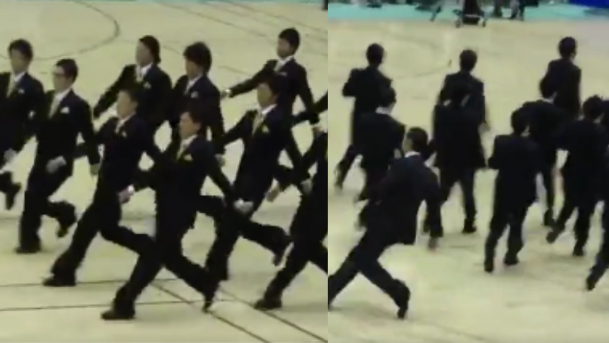 Resurfaced Video Of Japanese Students Performing 'Synchronized Crossings' Is Truly Something To Behold