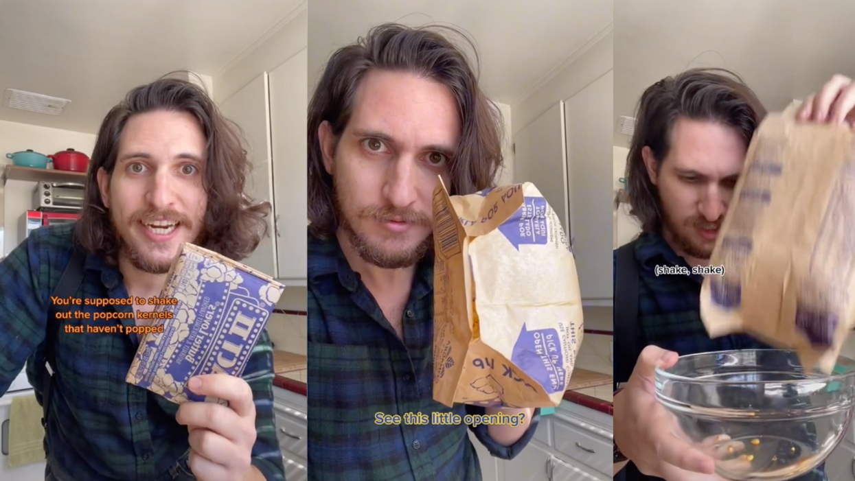 TikToker Shares Genius Hack To Avoid Unpopped Kernels At The Bottom Of The Popcorn Bag