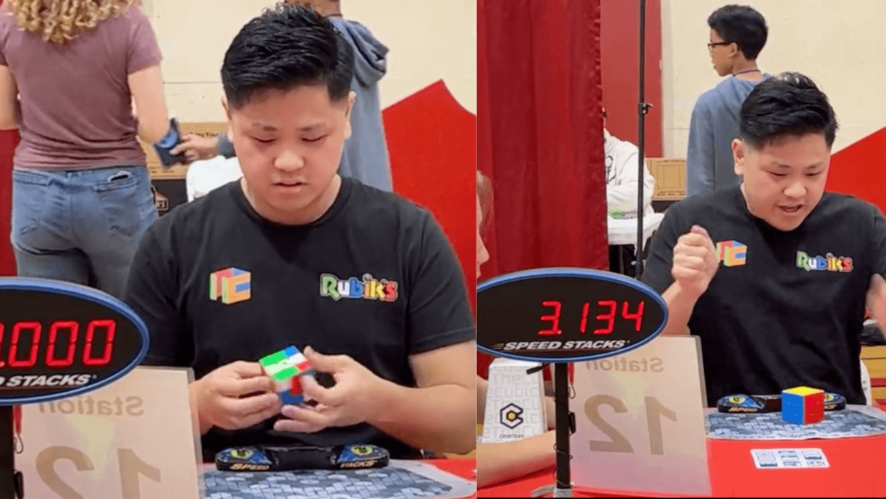 Man Absolutely Smashes World Record For Solving Rubik's Cube—And The Crowd Goes Wild