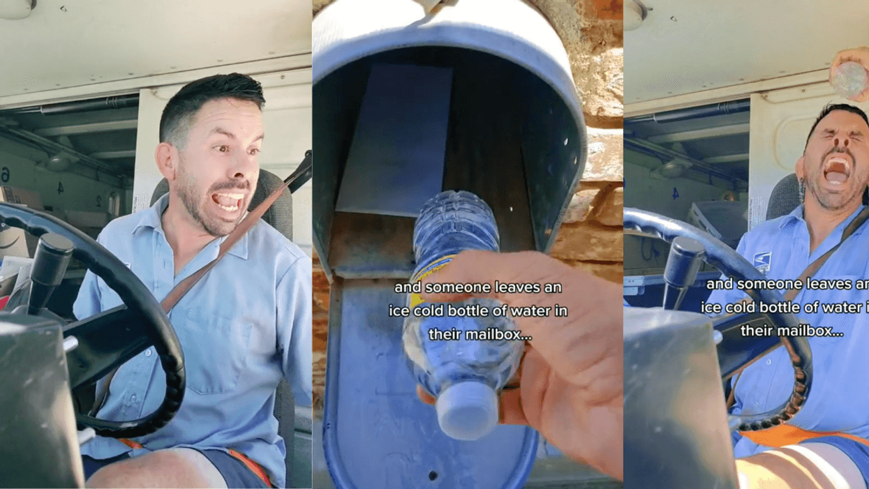 Postal Worker Goes Viral With Reaction To Finding Frozen Water Bottle In Mailbox During Heatwave