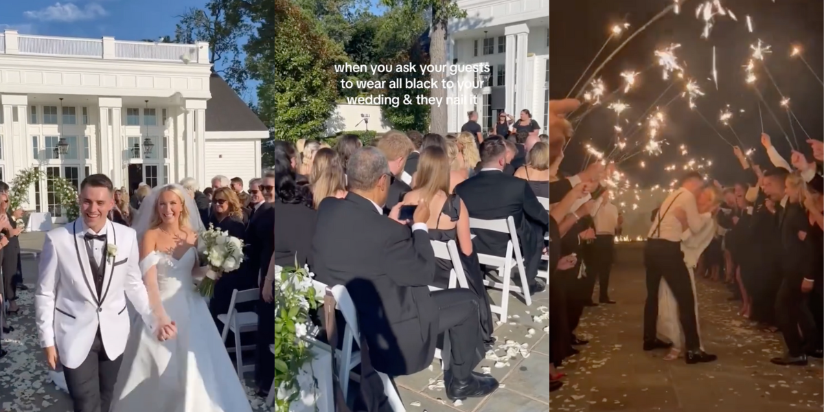 All black 2025 wedding guest