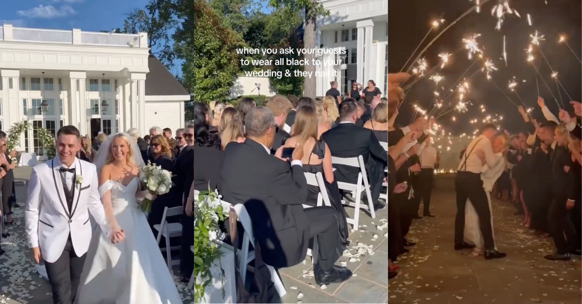 Viral TikTok Of Couple's All-Black Wedding Dress Code For Guests Divides Viewers
