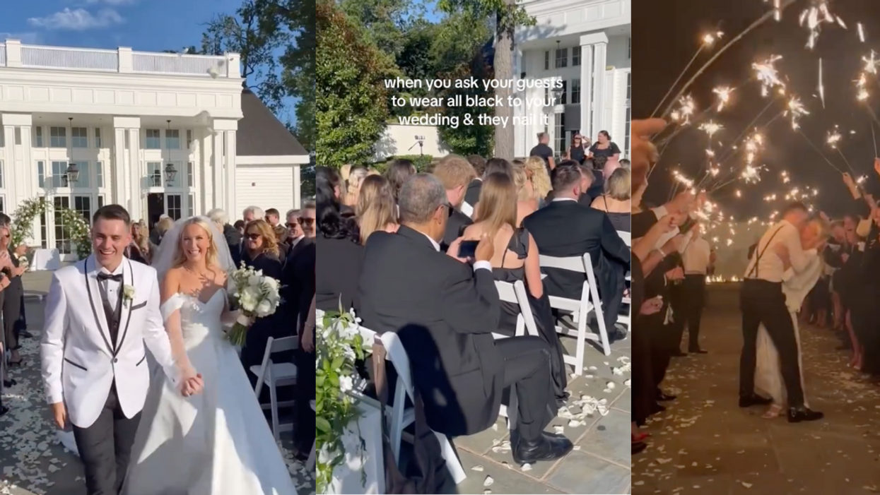 Viral TikTok Of Couple's All-Black Wedding Dress Code For Guests Divides Viewers