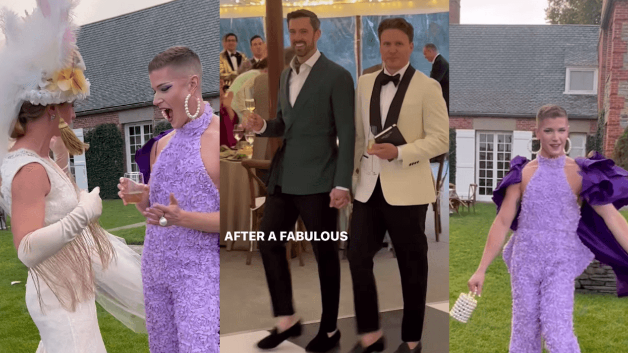 Gay Wedding With 'Upstage The Grooms' Theme Goes Viral—And The Looks Are Fabulous