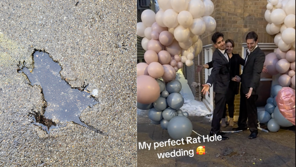Gay Couple Gets Married Next To 'Rat Hole' Left In Wet Pavement In Chicago In Hilarious Viral Video