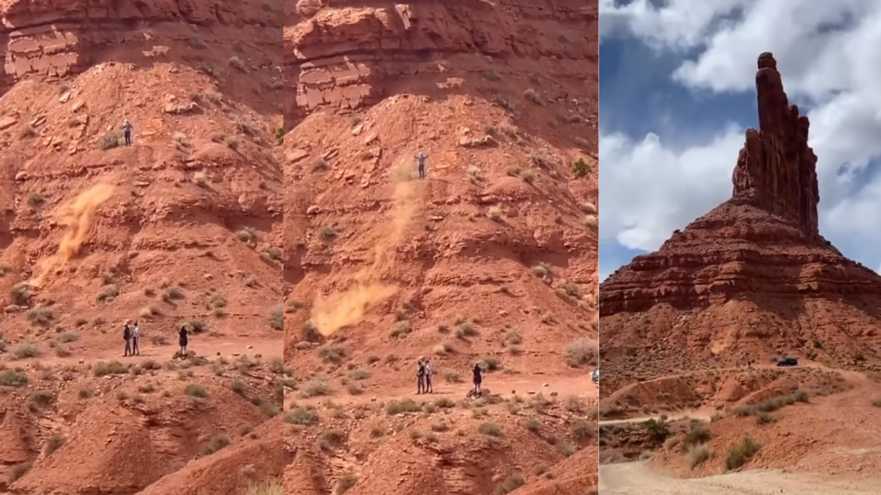 Tourist Blasted After Video Shows Him Dangerously Throwing Rocks At National Park