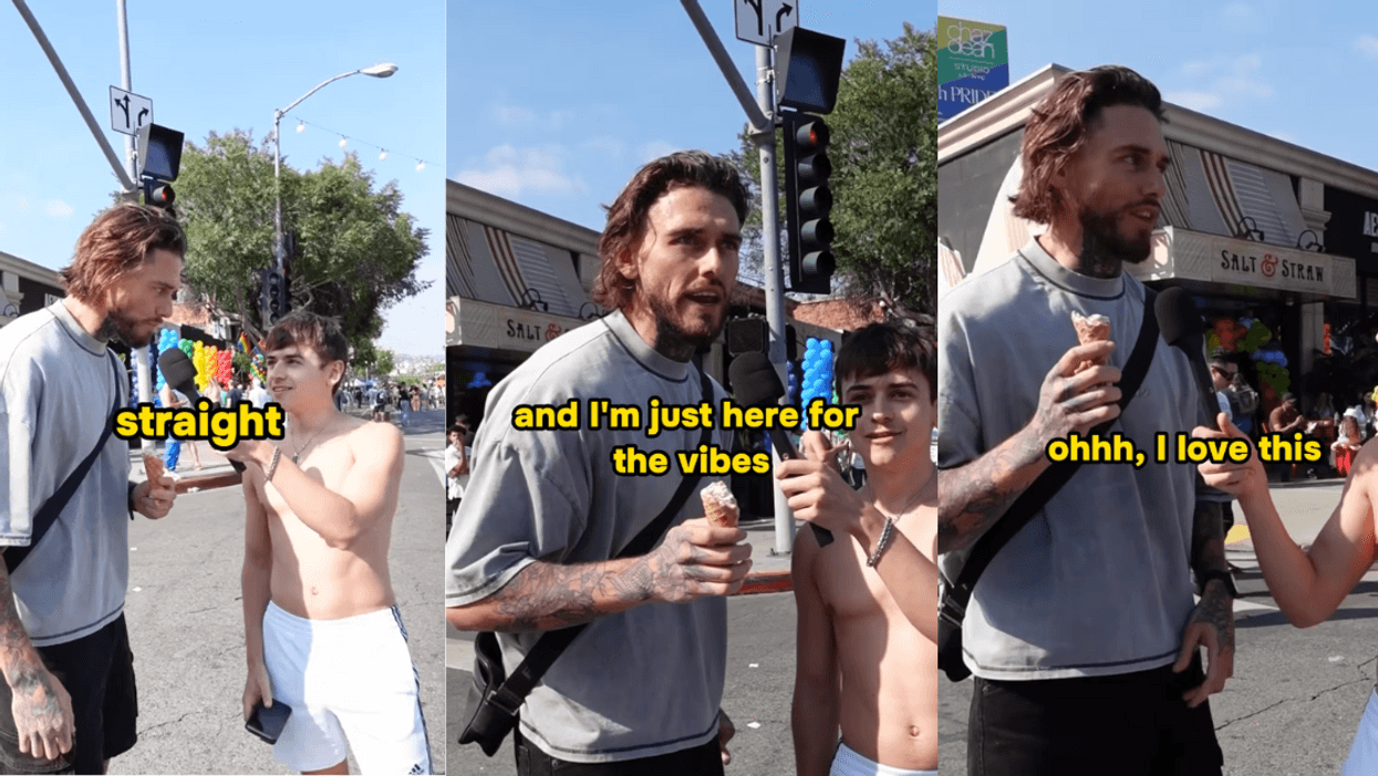 Straight Man Who Randomly Stumbled Across WeHo Pride Goes Viral For His Chill Reaction