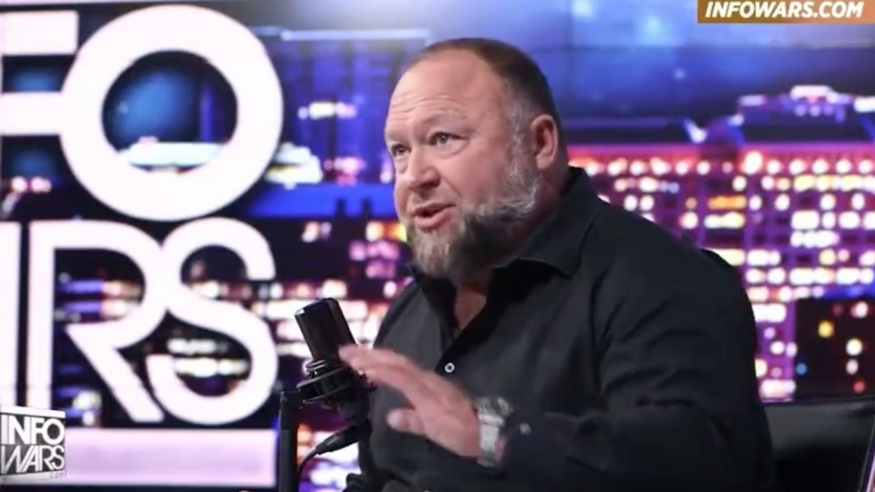 InfoWars screenshot of Alex Jones