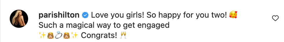 Instagram screennshot of @parishilton's post