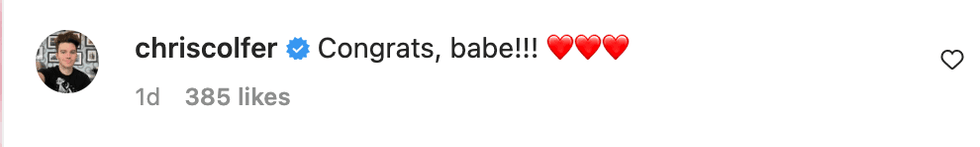 Instagram screenshot of @chriscolfer's post