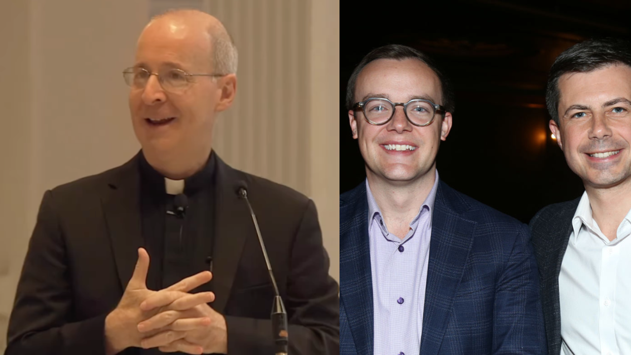 Instagram screenshot of James Martin; Chasten and Pete Buttigieg
