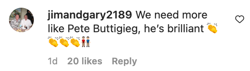 Instagram screenshot of @jimandgary2189's response