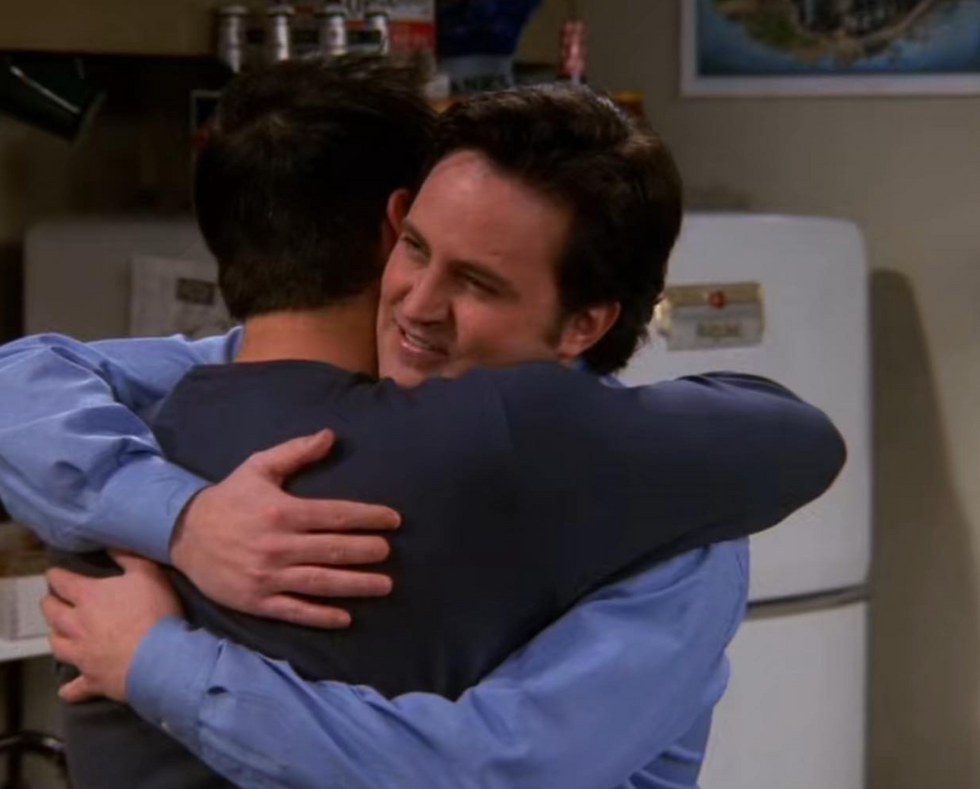 Instagram screenshot of Matt LeBlanc and Matthew Perry on "Friends"