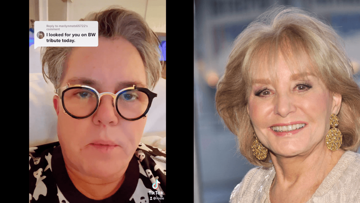 Instagram screenshot of Rosie O'Donnell; Barbara Walters