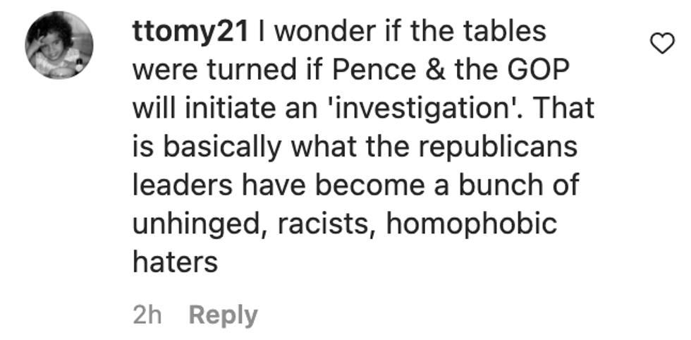 Instagram screenshot of @ttomy21's response