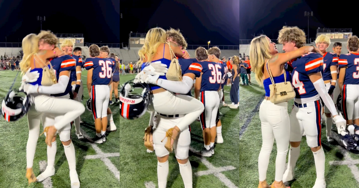 Instagram screenshots of mom hugging teen son