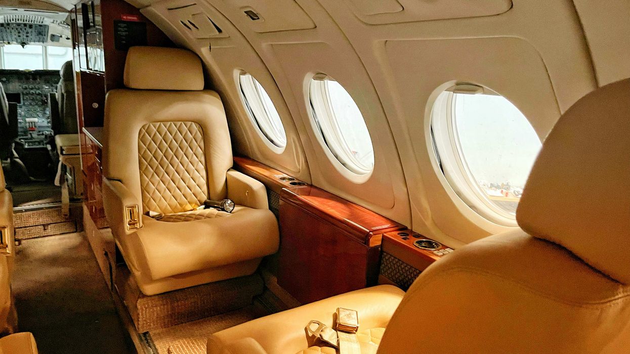 interior of a private jet