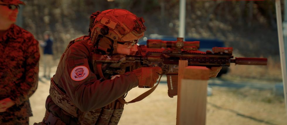 J.D. Vance at Quantico firing range