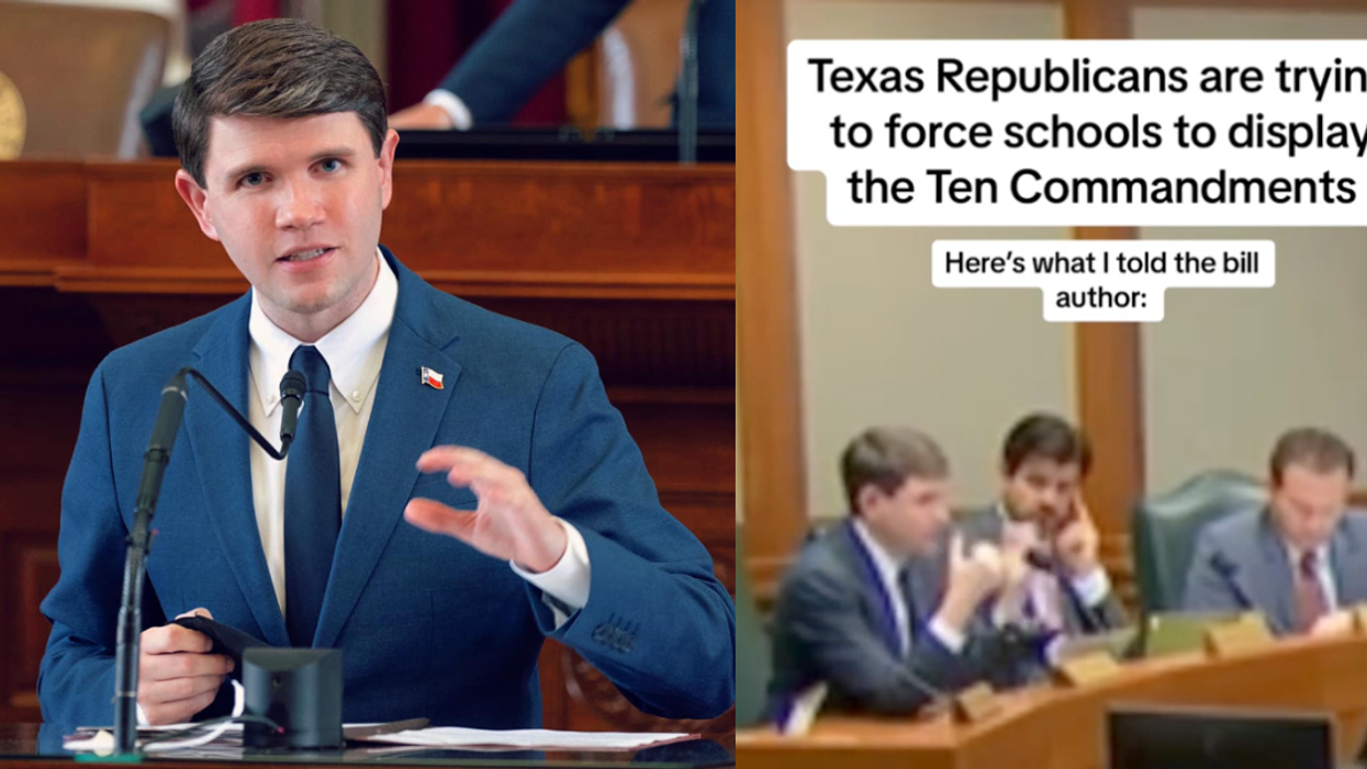 James Talarico; TikTok screenshot of James Talarico delivering speech