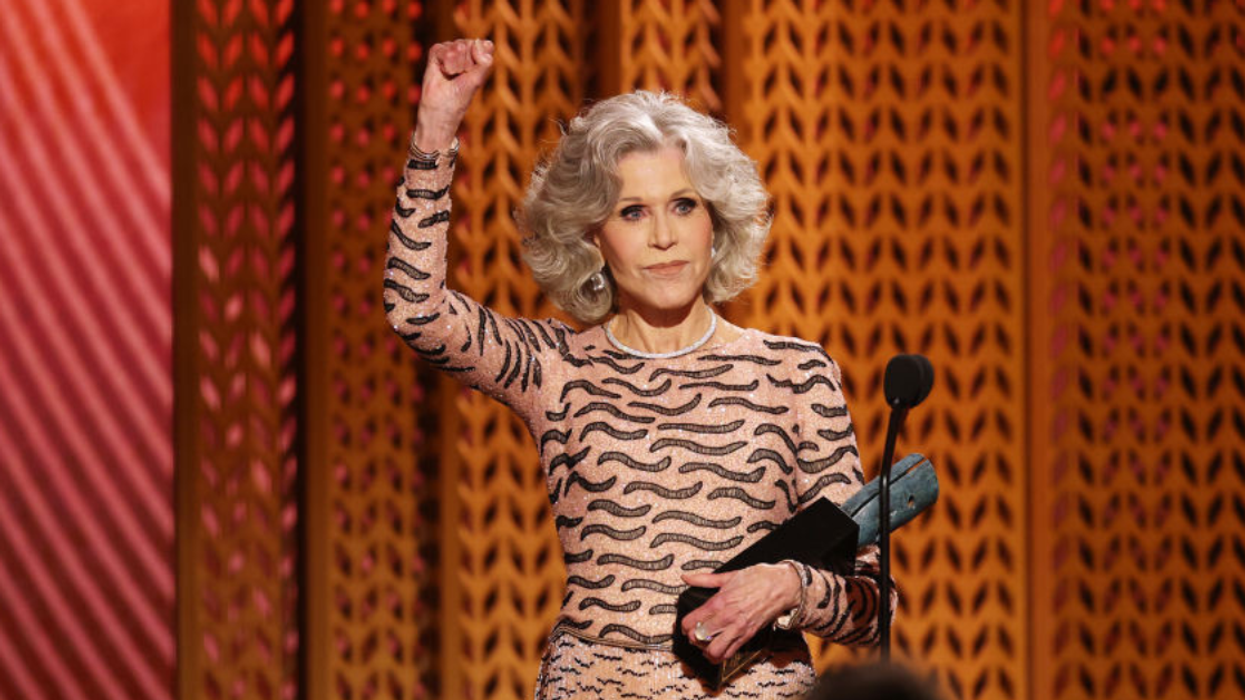 Jane Fonda delivering her SAG Awards speech