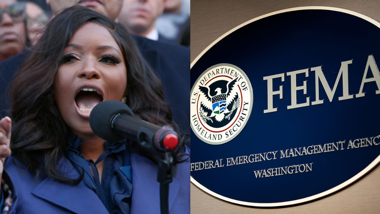 Jasmine Crockett; FEMA logo